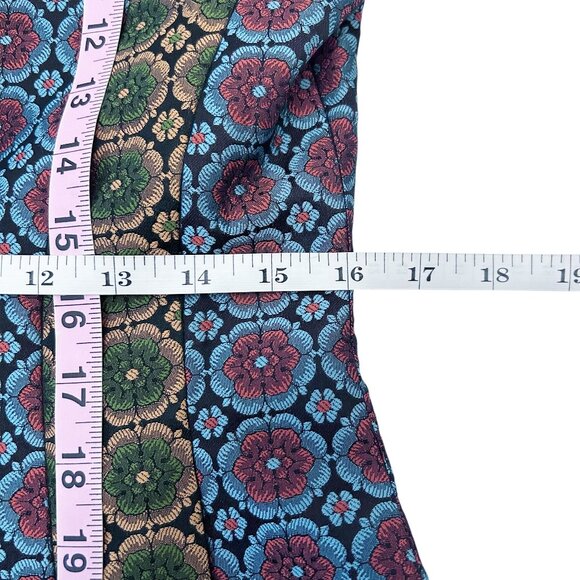 Saloni Maxima Brocade Jacket Turquoise Floral US 8 (No Belt) - Picture 12 of 15